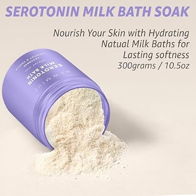 Creamy Coconut Lavender Milk Bath Soak Powder Moisturize Skin Calm Vanilla Luxury Spa Salt Destress Relaxation Gift for Women Perfect Stocking Stuffer