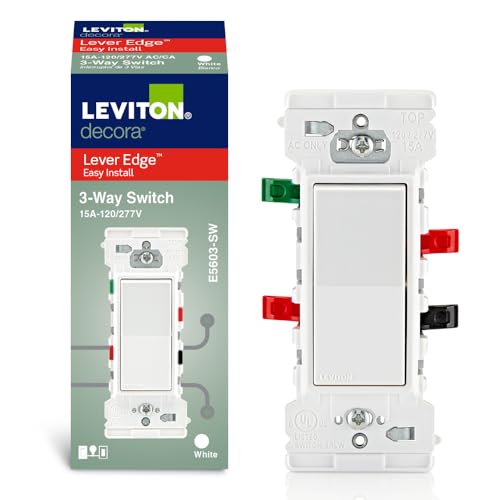 Image of Leviton Lever Edge 15 Amp 3-Way Rocker Switch, E5603-SW, White