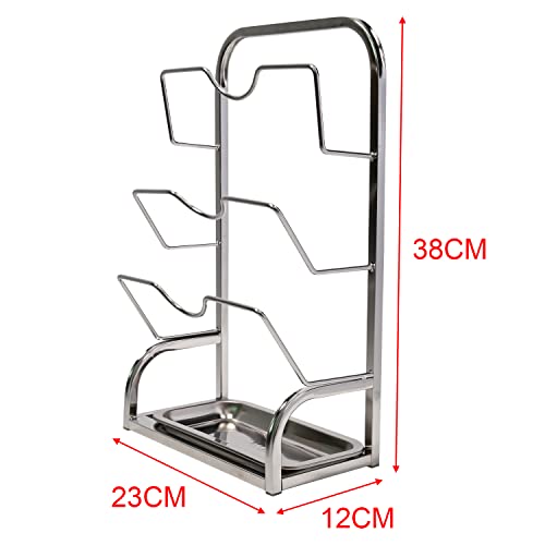 Ikare Pot Lid Organizer Rack For Bakeware Pot Lid Holder Organizer Scratch Protection Lid Stand Wall Mounted Pan Lid Holder (Silver) #TOP5