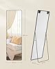 SONGMICS Specchio a Figura Intera, 160 x 50 cm, Specchio da Terra Rettangolare con Supporto, Cornice in Lega di Alluminio, Vetro Temperato, Camera da Letto Soggiorno, Nero Inchiostro LFM030B01 #4