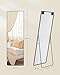 SONGMICS Ganzkörperspiegel, 160 x 50 cm, rechteckiger Standspiegel, Rahmen aus Aluminiumlegierung, Hartglas, für Schlafzimmer, Wohnzimmer, Garderobe, tintenschwarz LFM030B01
