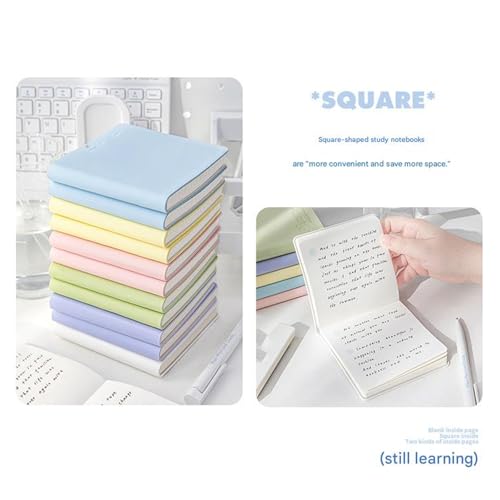 MINGLEA Softcover Leather Notebook 4x4Inch Pocket Size Travel Journal with 80 Sheets Gridded Unlined for Note Taking Journaling Portable - Image 8