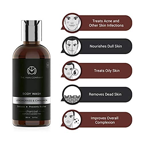 The Man Company Activated Charcoal Body Wash - 250ml | Anti Pollution Body Wash for Deep Pore Cleansing | Removes Dirt & Impurities | Acne Control Shower Gel - Image 7