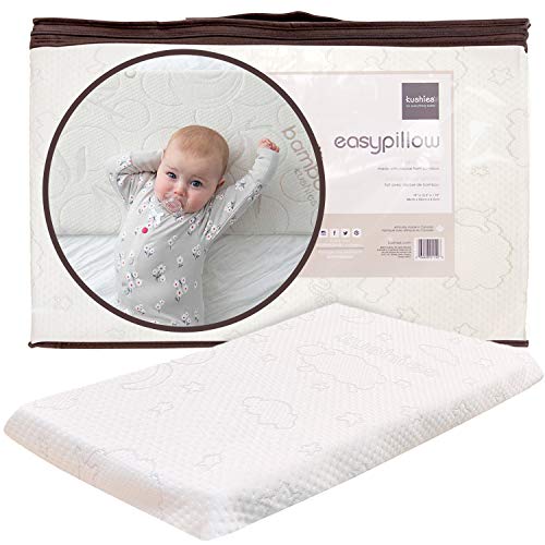 Kushies Baby Toddler Pillow 19"x12.5" - Beige Small Pillow with Removable Washable Cover