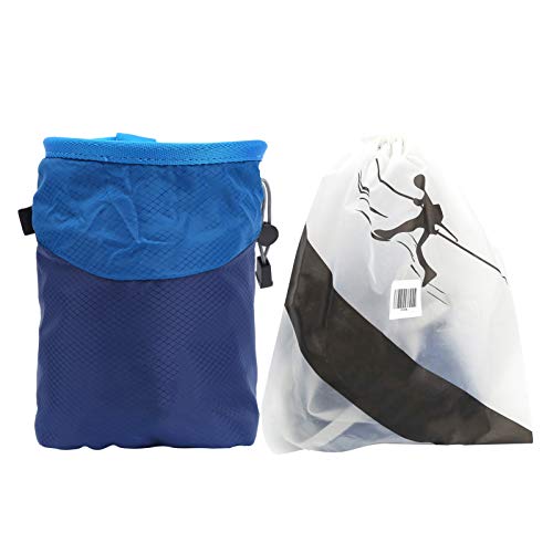 NewBEP Borsa Per Gesso Da Arrampicata Con Tasche E Moschettone - Leggera, In Nylon Impermeabile, Per Palestra, CrossFit E Boulder