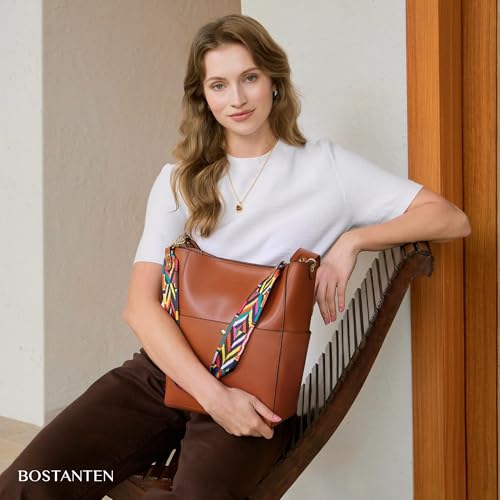 Image of BOSTANTEN Hobo Bags for Women Faux Leather Purses and Handbags Large Hobo Purse with Tassel (Purse-Sky Blue)