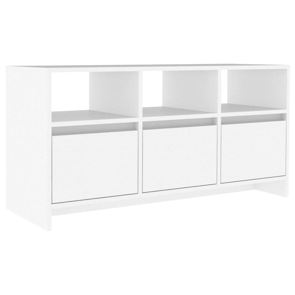 Console multimediale TV per sala giochi, camera da letto, mobile multimediale, console TV, bianco, 102 x 37,5 x 52,5 cm, materiale in legno, adatto per soggiorno, camera da letto