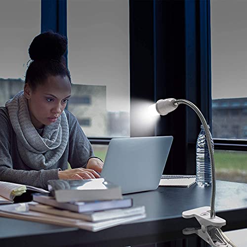 Bahong Clip Desk Lamp Socket,Desk Light Adapter,Clip Light Bulb Holder,E26/E27 Flexible Light Socket,86.6In Table Reading Light,Night Light With Cord,Clamp Light Bulb Stand With On/Off Switch (1Pc) #TOP6