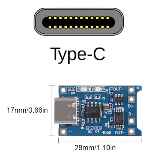 10x TP4056 Type-C 5V 1A Lithium Charger + 5X MB102 3.3V/5V Power Module with Dual Protection, DC/USB Input4