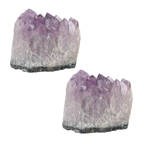 Beaupretty 2sets Beautiful Amethyst Rough Ore Geology Teaching Sample for Jewelry and Collection 2pcs*2