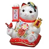 YUXI8541NO Tirelire Couleur Porcelaine Chat Lucky Cat Tirland Banque Fleur et Oiseau Chargy Banque Céramique Piggy Banque Accueil Décoration Cadeaux