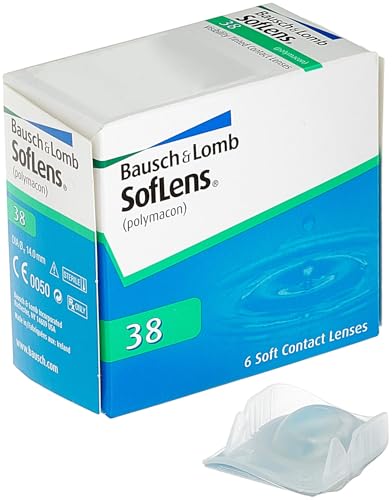 SofLens 38 Lenti a Contatto Correttive Mensili Sferiche | Bausch + Lomb | 6 lenti | CB 8.7mm | DIA 14.0 | -2.5 Diopt