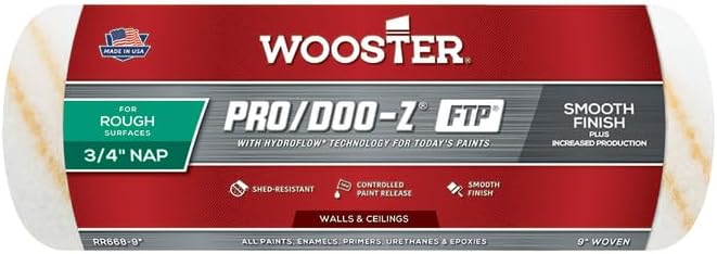 12 Pack of 9″ x 3/4″ Nap Wooster Brush Company RR668 Pro/Doo-Z FTP Professional Roller Cover