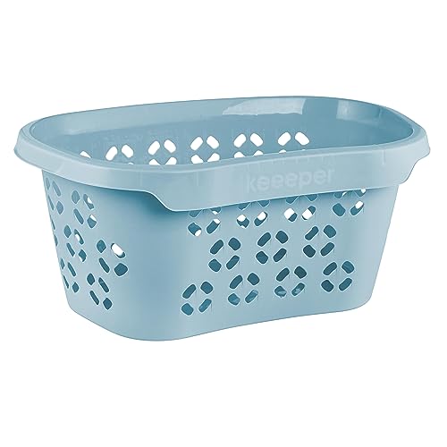 keeeper Wäschekorb mit Hüftstütze, Luftdurchlässiges Dekor, 30,5 l, Anton, Nordic Blue