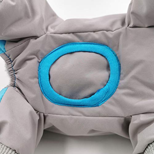 PengGengA Haustier Hund Kleidung 2-lagige mit Fleece Gefütterte Hundejacke Winddicht Hundemantel Reißverschluss 4-beinige Hunde Overall Jacken (Blau, 4XL)