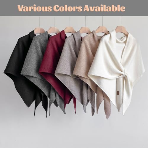 Women'S Solid Color Wool Blend Shawl, New Fashionable Triangle Shawl Scarf for Women, Soft & Comfortable2