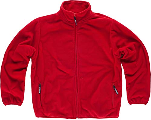 WORKTEAM Chaqueta Polar, Cuello Alto con Cremallera, 100% Poliéster 280g, Interior Suave, Cálida y Transpirable, Ropa Laboral y Outdoor Unisex Rojo 3XL