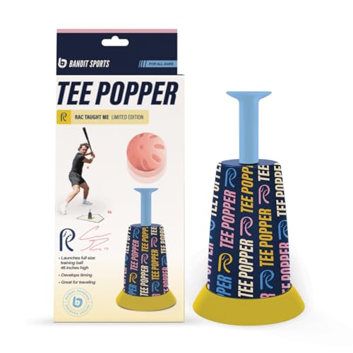 Bandit Sports Coach RAC Tee Popper Durable Nylon Strength for Long-Lasting Hitting Batting Tee Baseball Training for Practicing Hitting Without a Pitcher (Ball not Included)
