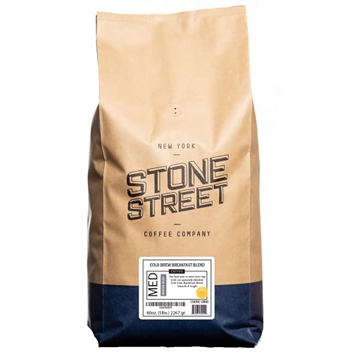 Stone Street Cold Brew Coffee, Breakfast Blend, Low Acid, 100% Arabica, Gourmet Coffee, Medium Roast, Coarse Ground, 5 Lb #TOP17