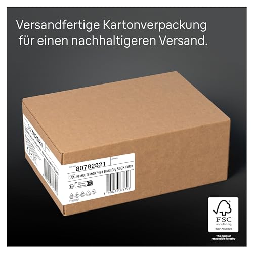 Braun All-In-One Trimmer-Set 7, 17-in-1 Multigroom, Barttrimmer, Nasenhaartrimmer, Haarschneidemaschine für Gesicht, Kopf und Körper, 100 Min Akku, 14 Längen (3–21 mm), Wasserdicht, MGK7491, Schwarz