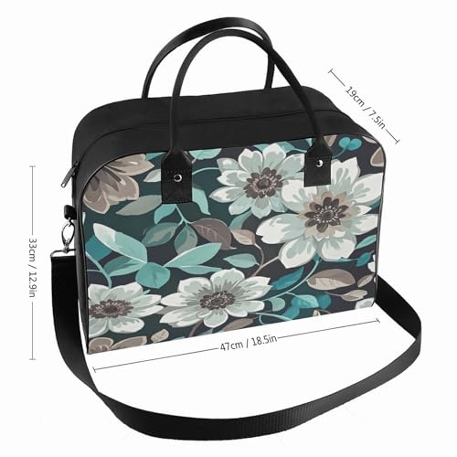 Maletín floral gris y blanco para laptop ligero miniatura 2