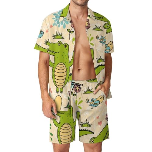 Chemise hawaïenne hommes ensemble short et pantalon de plage léger contre la chaleur d'été S