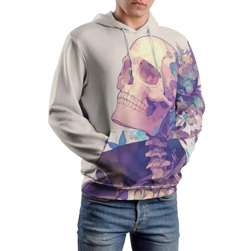 Sweatshirt papillon squelette blanc mode streetwear pullover manches longues S - 6