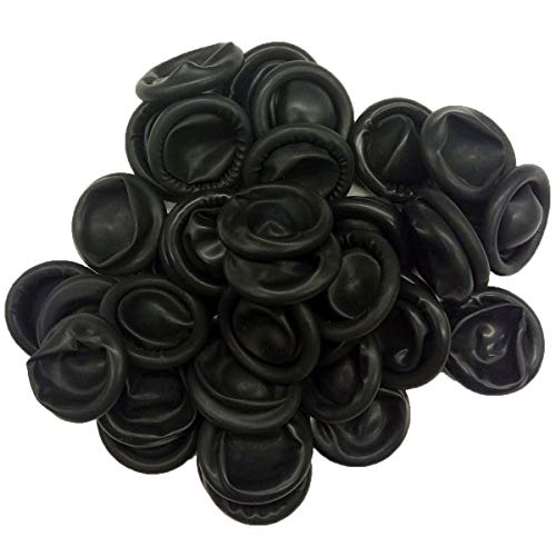 Aituo 500 PCS Medical Schutz Service Einweg Latex-Fingerlinge Industrie Sicherheit Fingerspitzen Handschuhe, Schwarz, 500