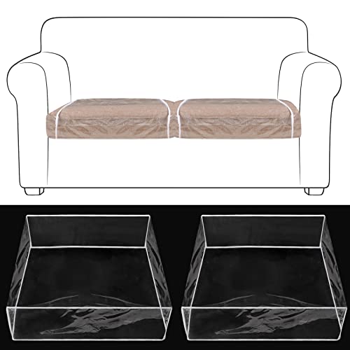 2 Piece Individual Clear Plastic Sofa Covers Pvc Waterproof Couch Covers For Pets Couch Protector Seat Cushion Covers Sofa Seat Slipcover Couch Slip Covers Furniture Covers For Against Cat Dog Clawing #TOP29
