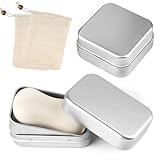 2 Stück Seifendose Reise Wasserdicht Seifenbox Festes Shampoo Aufbewahrung Seifenschale Metall...