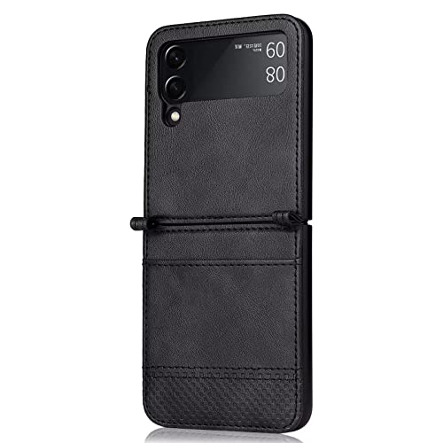 YayiTop Capa para Samsung Galaxy Z Flip 4, carteira de couro premium com compartimentos para cartão