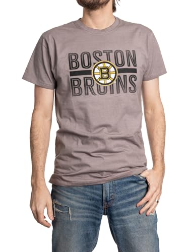 Calhoun NHL Surf & Skate Mens Ice Dyed Short Sleeve Crewneck T-Shirt (Boston Bruins, Large)