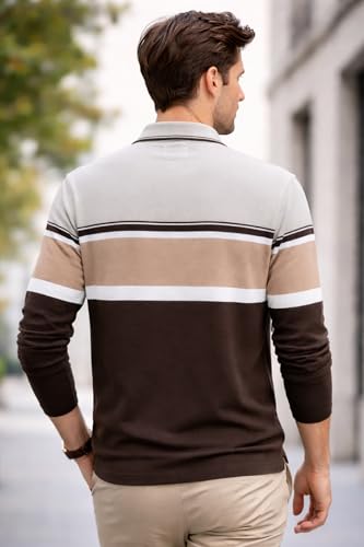 Image of Full Sleeve Polo T Shirt for Men Cotton with Pocket and Collar - Regular Fit Tshirt