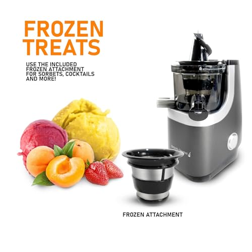 slow juicier, masticating juicer machine, easy to clean, frozen treat attachment, 200-watt cold press juice extractor, wide 3” chute for whole fruits and vegetables - Image 4