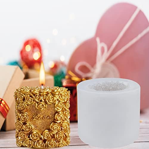 3D Large Rose Flower Candle Moulds Love Heart Silicone Mold Soy Wax Beeswax Aromatherapy Soap Molds Fondant Chocolate Mould for Birthday Wedding Anniversary Valentine's Day Baby Shower Decorations DIY