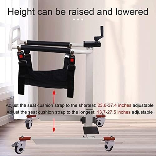 Patient Lift - Sollevatore multifunzionale con sedile imbottito per anziani e disabili, sedia a rotelle in acciaio, capacità 150 kg