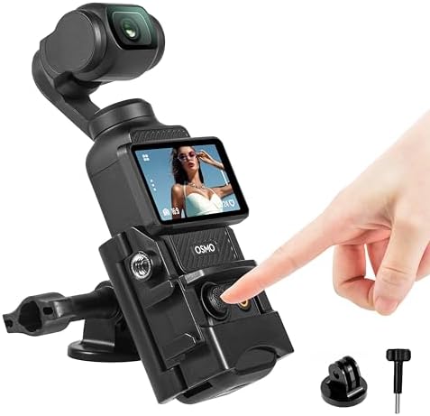 Tomat Osmo Pocket 3 Expansion Adapter For Dji Osmo Pocket 3 Creator Combo Handle Accessories Cold Shoe, Extended Mounting Bracket Strap Attached To A Tripod Cycling Mounts Selfie Stick, Etc, Black