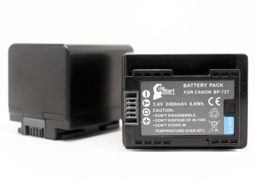 2 Pack Replacement for Canon BP-709 Decoded Battery - Compatible with Canon BP-727 Digital Camera Battery (2400mAh 3.6V Lithium-Ion) 2 Pack Replacement for Canon BP-709 Decoded Battery - Compatible with Canon BP-727 Digital Camera Battery (2400mAh 3.6V Lithium-Ion)
