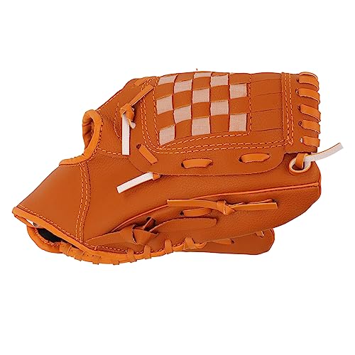PVC Brown Baseball Pitcher Mitt, Sport Baseball Gloves for Training, Lightweight Durable Catching Glove with Comfort Fit for Children and Adults, Outdoor Throwing (12.5 Inch)