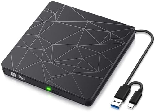 Unidad Externa CD DVD Tipo C y USB 3.0 Slim Portátil