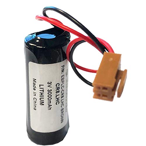 Exell 3V 3000Mah Plc Battery Replaces Onsrud F148E15 Cnc Machine, Cr8.Lhc Brown Plus, Onsrud F148E15 Cnc Machine, Fuji Cr8-Lhc, Fanuc Lx98L-0031-00012 #TOP1