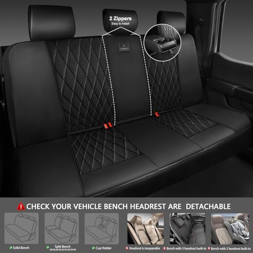 Image of CAR PASS Thick Foam 3D Mesh Leather Car Seat Covers Full Set, Luxury Breathable Premuim Faux Leather Automotive Seat Covers, Airbag Compatible Universal Fit for Most Sedan Van Truck SUV, Pure Black