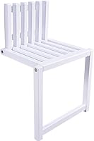 Kelendle Wall-Mounted Folding Solid Wood Chair - Space-Saving Shoe Stool for Bathroom, Hallway, Shower, 300lb Capacity, White