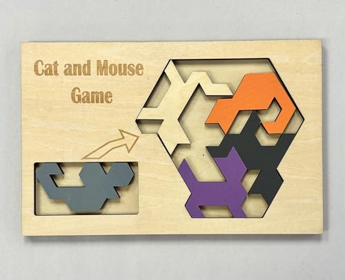 Palmetto Puzzle Works Cat and Mouse Game – Montessori Toys & Wooden Puzzles for Teens & Adults, Educational Toys for Families & Teen Games Gift Ideas, Brain Teaser & Teens Learning Activities for 14+ by Palmetto Puzzle Works - Used condition - US$17.83