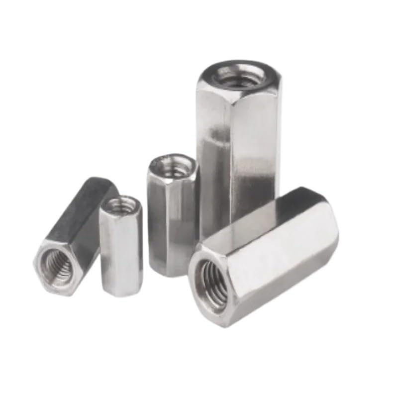 Tuercas de conexión redondas, Tuerca hexagonal larga M8 de acero inoxidable 304, x 13 (9-60) mm, paquete 2 o 5(M8x13x55-2PCS)