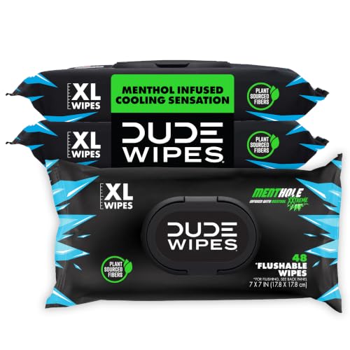Prime: 144-ct DUDE Wipes MentHOLE XXtreme Adult Flushable Wet Wipes (Cooling)