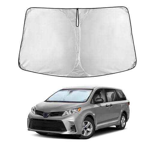 Toyota Sienna EcoNour Car Windshield Sunshade 2021-2026 - 240T Polyester Material Cars Sun Visor Reflector Blocks UV Rays - Foldable Sunshade Interior Protection Accessories