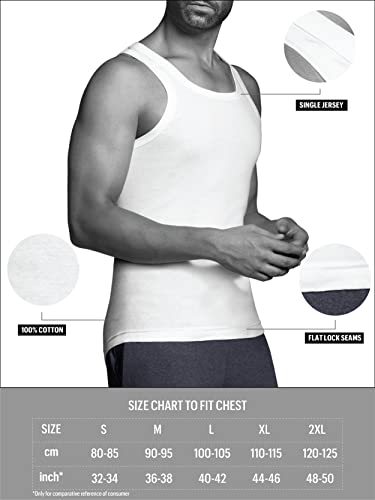 Image of Dixcy Scott Maximus Men's Solid Sleeveless Round Neck 100% Cotton Vest (Pack of 2)