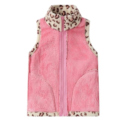 LittleSpring Kids Fleece Vest with Fur Lined Zip Up Warm Thickening Winter Sleeveless Jacket2