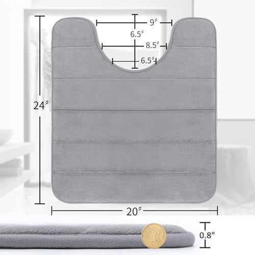 image for Yimobra Memory Foam Toilet Bath Mat U-Shaped, Commode Contour Rug, Sof